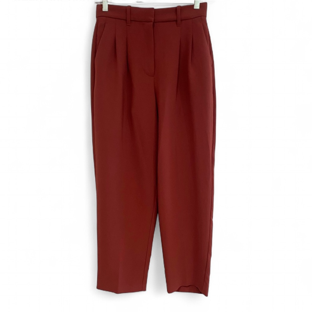 ARITZIA WILFRED EFFORTLESS HIGH WAISTED TERRACOTTA PANTS SIZE 4